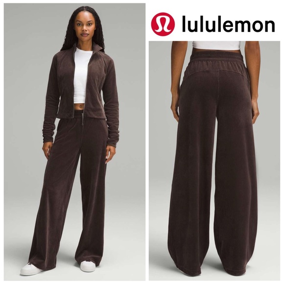 lululemon athletica Pants - Lululemon Scuba Mid-Rise Wide-Leg Pant *Velvet Cord in Espresso